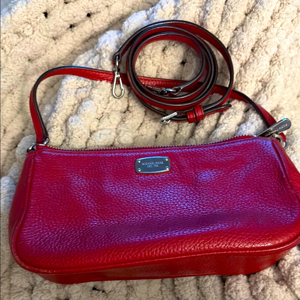 Michael Kors Red Leather Shoulder Bag